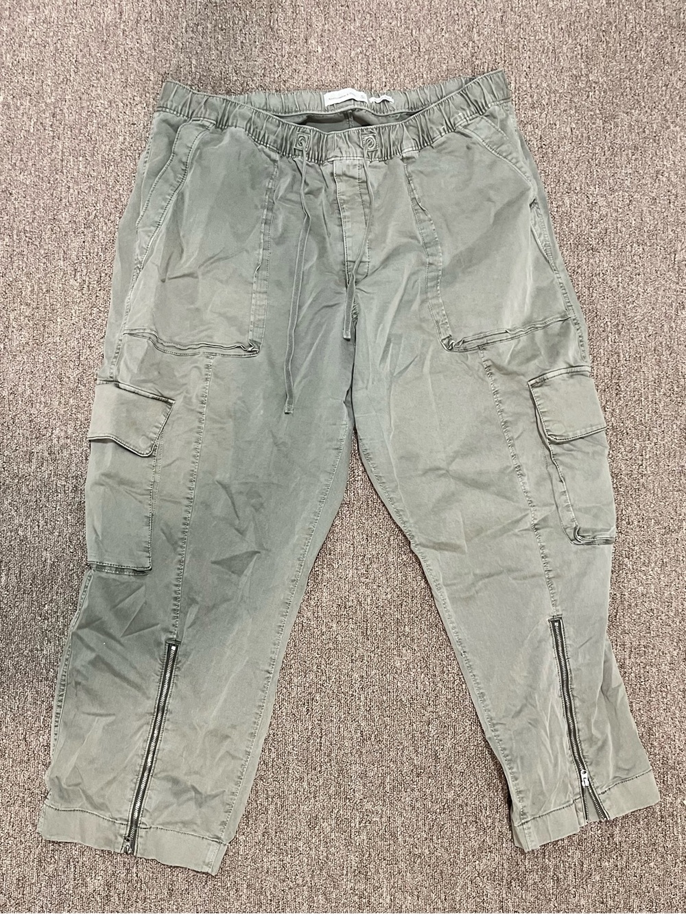 Abercrombie & Fitch Olive Green Cargo Zip-Hem Pants
